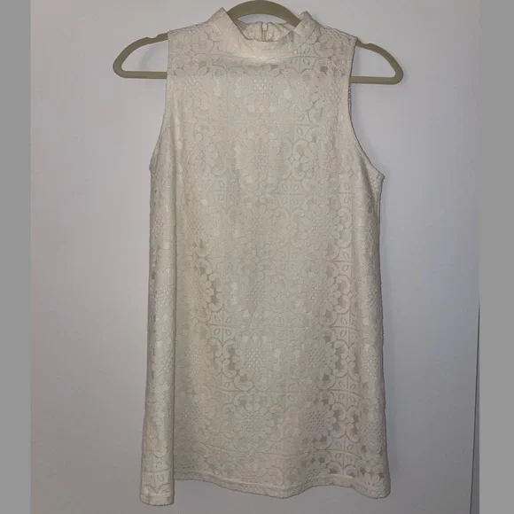 Forever 21 | Dresses | White Mockneck Lace Shift Dress With An Insert  Forever 2 Size Small | Poshmark